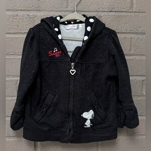 Snoopy black silver metallic hoodie 3 T